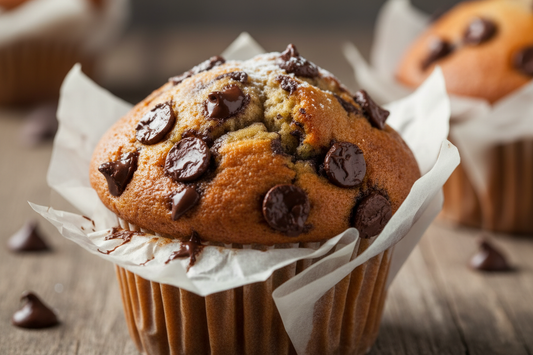CHOC CHIP MUFFIN WITH THE PAPER