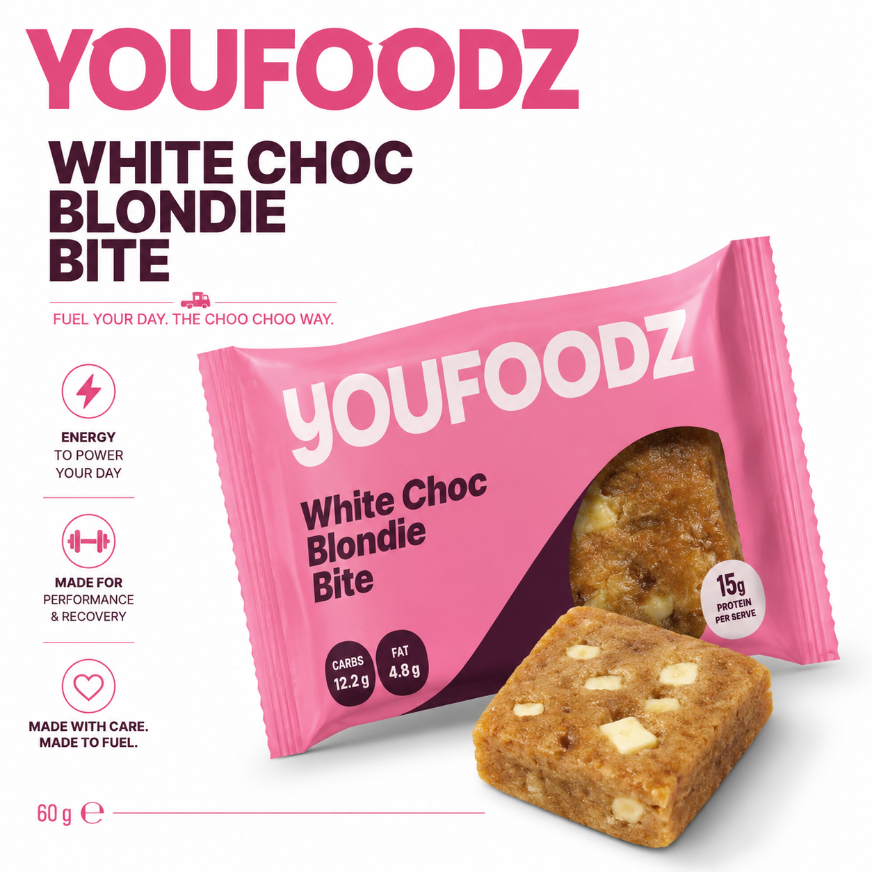 White Choc Blondie Bites